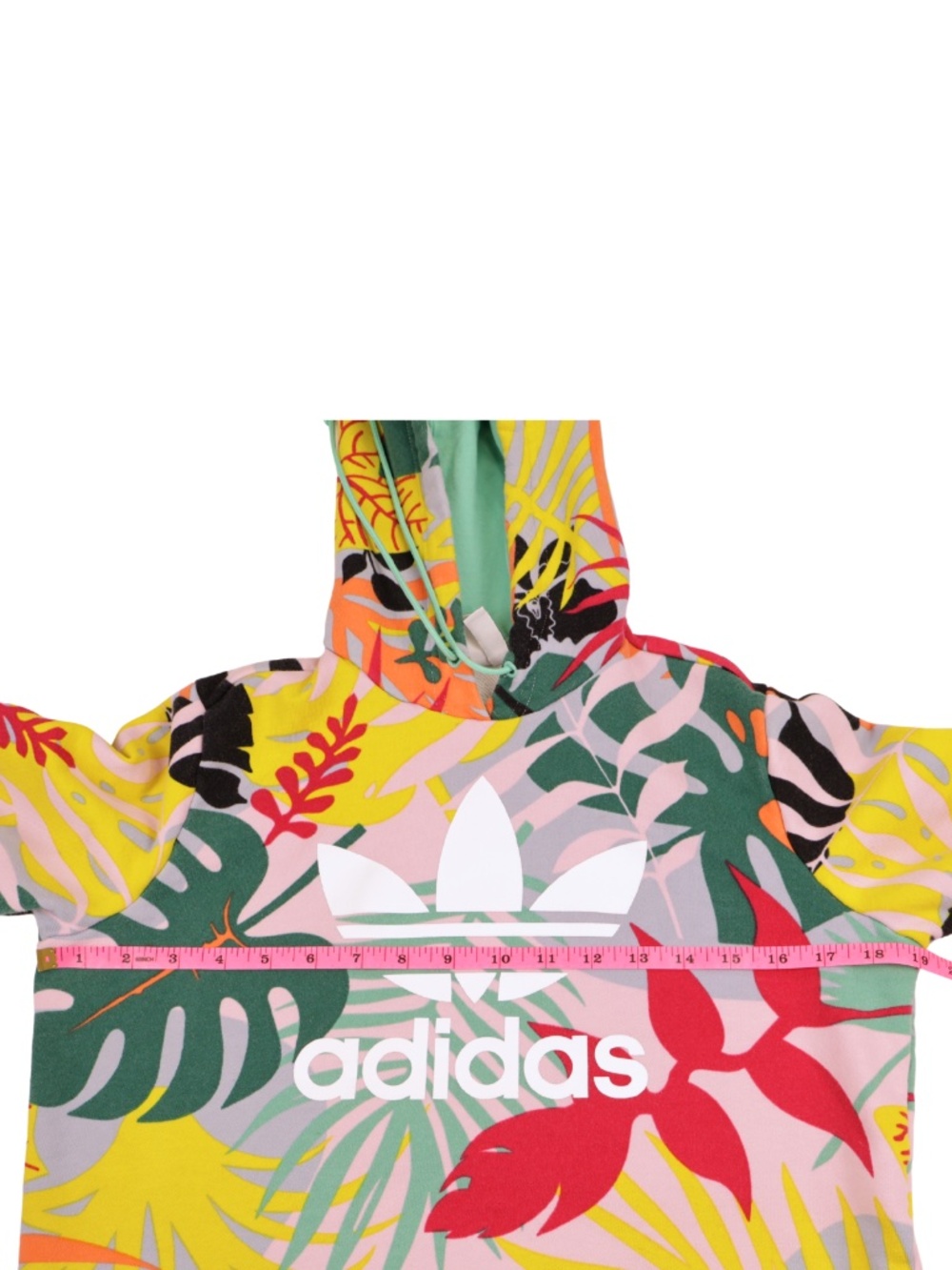 Adidas Originals Tropical Floral Cropped Hoodie XS - Picture 4 of 8